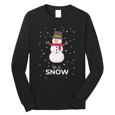 Let It Snow Snowman Christmas Funny Long Sleeve Shirt