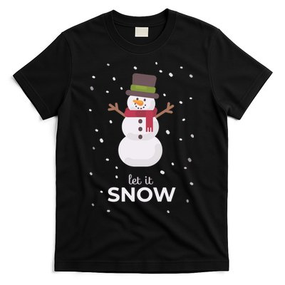 Let It Snow Snowman Christmas Funny T-Shirt