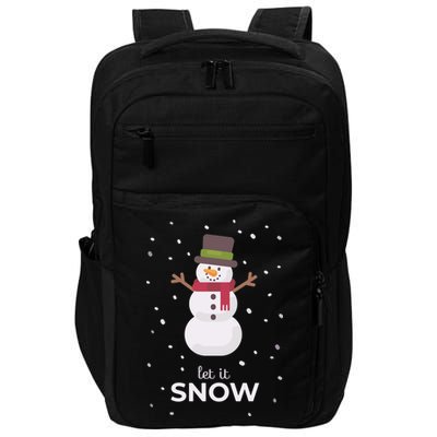 Let It Snow Snowman Christmas Funny Impact Tech Backpack
