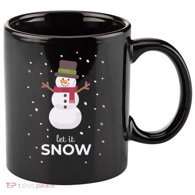 Let It Snow Snowman Christmas Funny 11oz C Handle Ceramic Mug