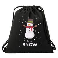 Let It Snow Snowman Christmas Funny Drawstring Bag