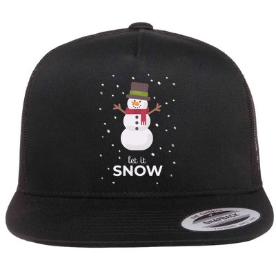 Let It Snow Snowman Christmas Funny Flatbill Hat