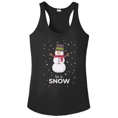 Let It Snow Snowman Christmas Funny Ladies PosiCharge Competitor Racerback Tank