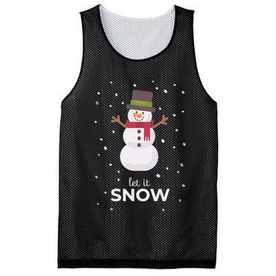 Let It Snow Snowman Christmas Funny Mesh Reversible Basketball Jersey Tank