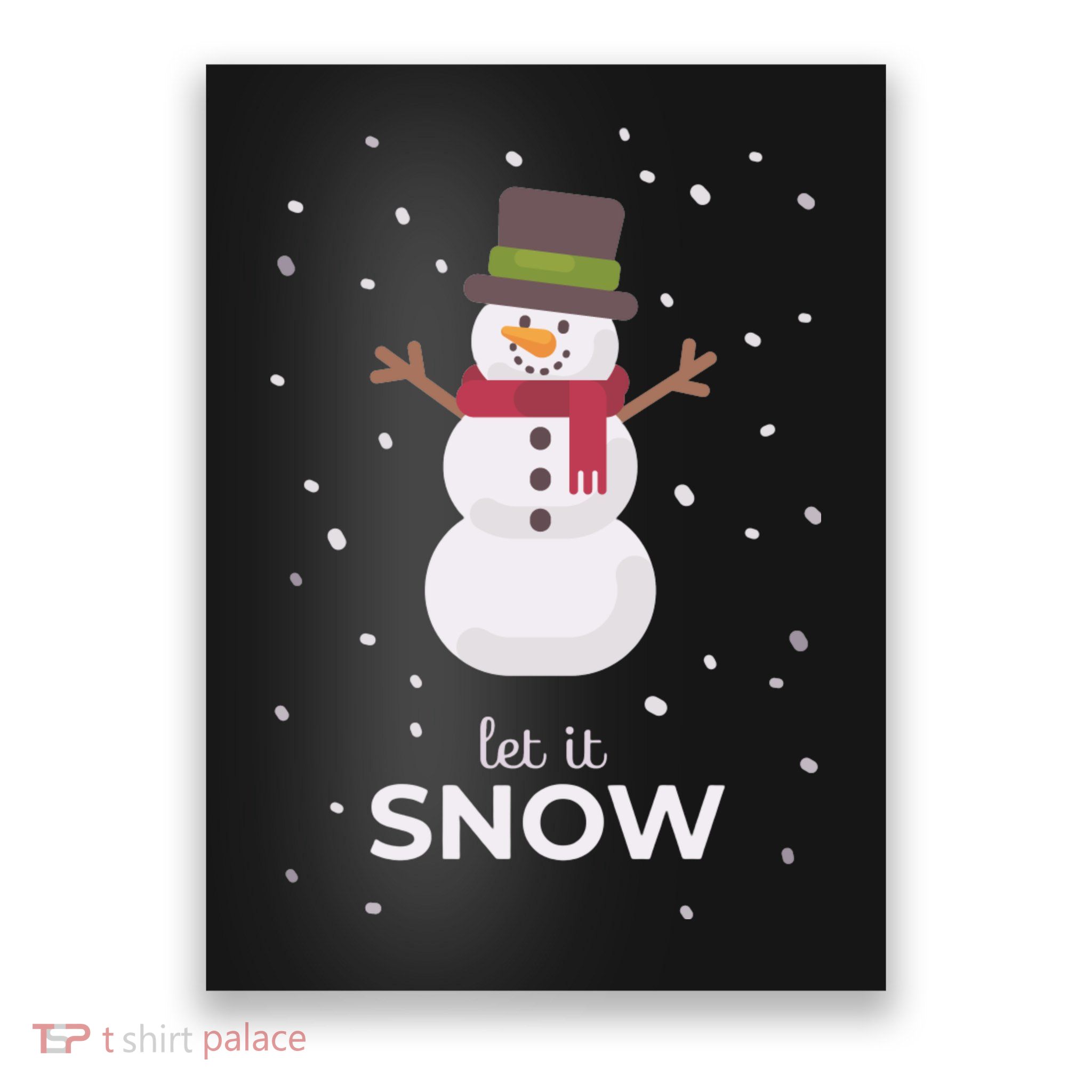 Let It Snow Snowman Christmas Funny Poster