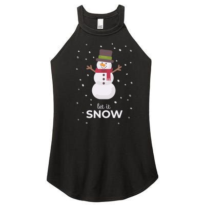 Let It Snow Snowman Christmas Funny Women's Perfect Tri Rocker Tank