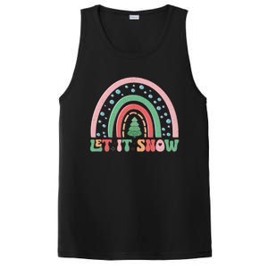 Let It Snow Rainbow And Christmas Tree Graphic PosiCharge Competitor Tank