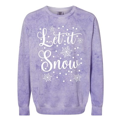 Let It Snow Funny Christmas Pajamas Colorblast Crewneck Sweatshirt