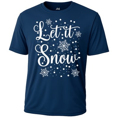 Let It Snow Funny Christmas Pajamas Cooling Performance Crew T-Shirt