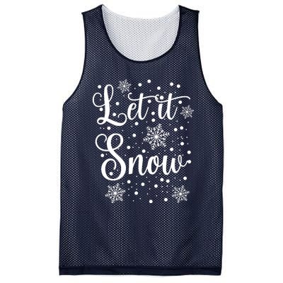 Let It Snow Funny Christmas Pajamas Mesh Reversible Basketball Jersey Tank