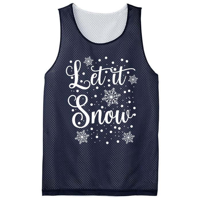 Let It Snow Funny Christmas Pajamas Mesh Reversible Basketball Jersey Tank