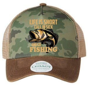 Life Is Short Call In Sick And Go Fishing Legacy Tie Dye Trucker Hat