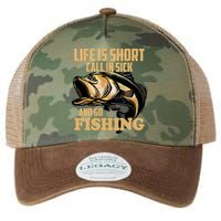 Life Is Short Call In Sick And Go Fishing Legacy Tie Dye Trucker Hat