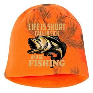 Life Is Short Call In Sick And Go Fishing Kati - Camo Knit Beanie