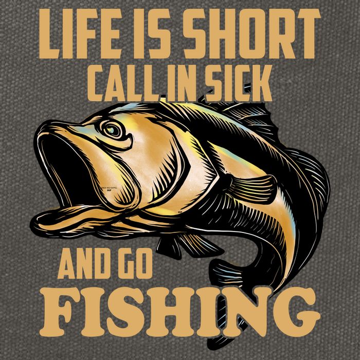 Life Is Short Call In Sick And Go Fishing Cotton Canvas Backpack