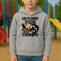 Life Is Short Call In Sick And Go Fishing Kids Hoodie