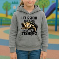 Life Is Short Call In Sick And Go Fishing Kids Hoodie