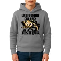 Life Is Short Call In Sick And Go Fishing Kids Hoodie