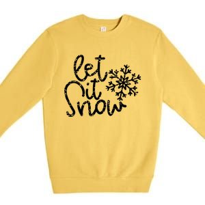 Let It Snow Christmas Snowflake Great Gift Premium Crewneck Sweatshirt