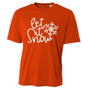 Let It Snow Christmas Snowflake Great Gift Cooling Performance Crew T-Shirt