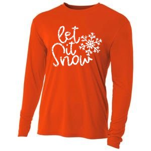 Let It Snow Christmas Snowflake Great Gift Cooling Performance Long Sleeve Crew