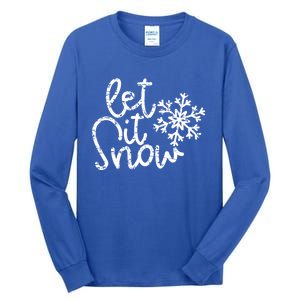 Let It Snow Christmas Snowflake Great Gift Tall Long Sleeve T-Shirt