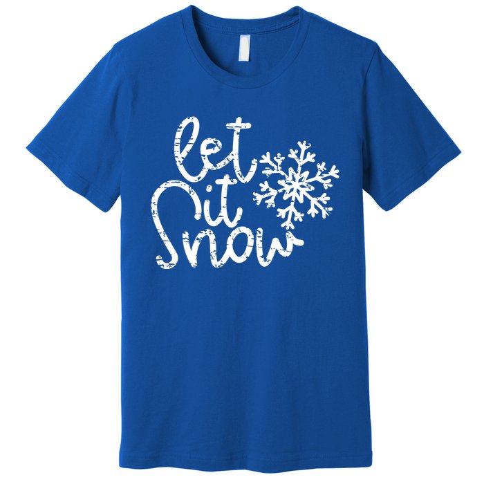 Let It Snow Christmas Snowflake Great Gift Premium T-Shirt