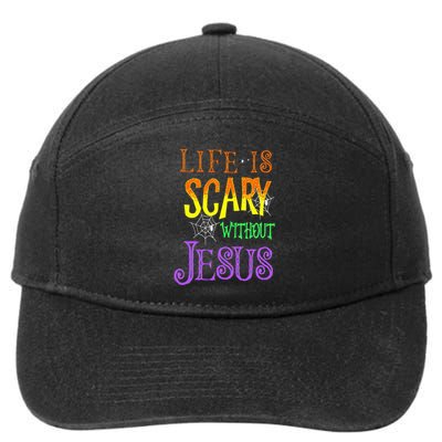 Life Is Scary Without Jesus Halloween Costume 7-Panel Snapback Hat