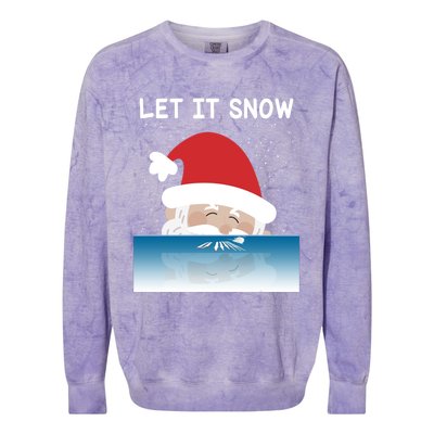 Let It Snow Cocaine Santa Sweater White Christmas Gift Funny Gift Colorblast Crewneck Sweatshirt