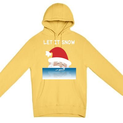 Let It Snow Cocaine Santa Sweater White Christmas Gift Funny Gift Premium Pullover Hoodie