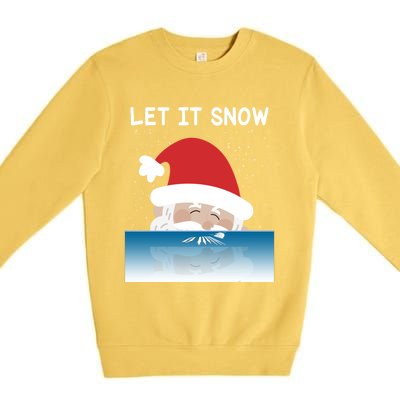 Let It Snow Cocaine Santa Sweater White Christmas Gift Funny Gift Premium Crewneck Sweatshirt