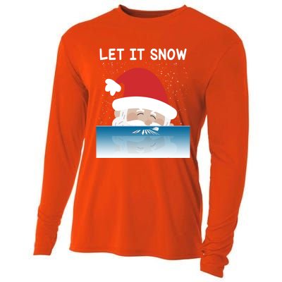 Let It Snow Cocaine Santa Sweater White Christmas Gift Funny Gift Cooling Performance Long Sleeve Crew