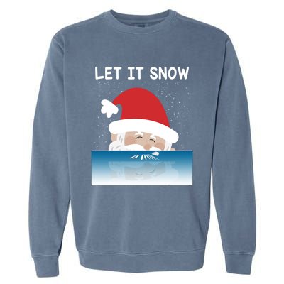 Let It Snow Cocaine Santa Sweater White Christmas Gift Funny Gift Garment-Dyed Sweatshirt