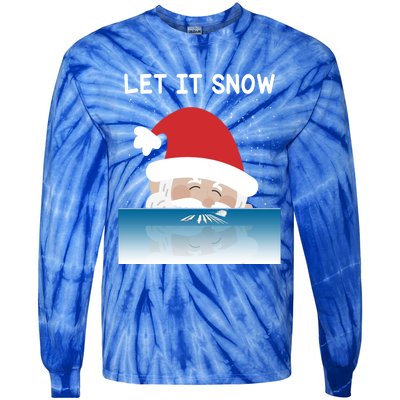 Let It Snow Cocaine Santa Sweater White Christmas Gift Funny Gift Tie-Dye Long Sleeve Shirt