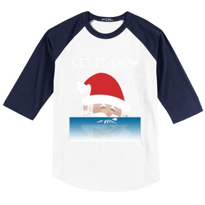 Let It Snow Cocaine Santa Sweater White Christmas Gift Funny Gift Baseball Sleeve Shirt