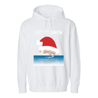 Let It Snow Cocaine Santa Sweater White Christmas Gift Funny Gift Garment-Dyed Fleece Hoodie