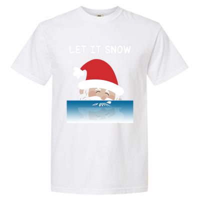 Let It Snow Cocaine Santa Sweater White Christmas Gift Funny Gift Garment-Dyed Heavyweight T-Shirt