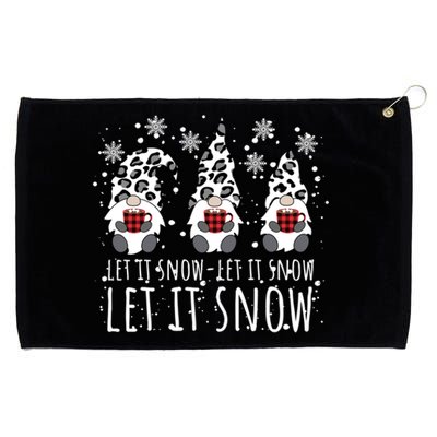 Let It Snow Winter Gnome Leopard Buffalo Plaid Snowflakes Gift Grommeted Golf Towel