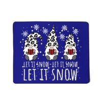 Let It Snow Winter Gnome Leopard Buffalo Plaid Snowflakes Gift Mousepad