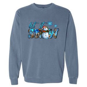 Let It Snow Winter Snow Christmas Holiday Leopard Print Gift Garment-Dyed Sweatshirt