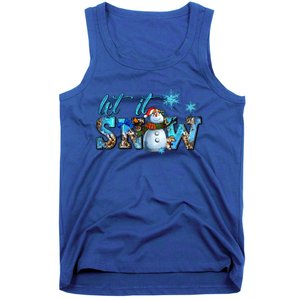 Let It Snow Winter Snow Christmas Holiday Leopard Print Gift Tank Top