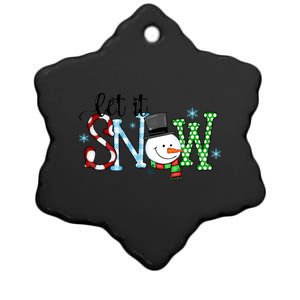 Let It Snow Snow Carrot Nose Cute Gift Ceramic Star Ornament