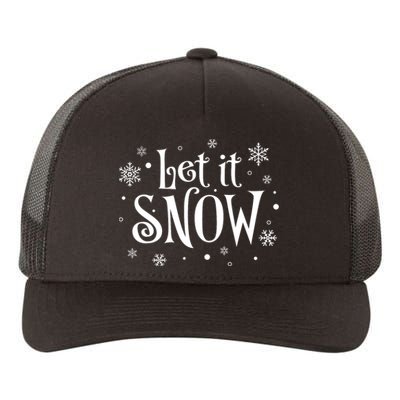 Let It Snow Christmas Snowflakes Yupoong Adult 5-Panel Trucker Hat