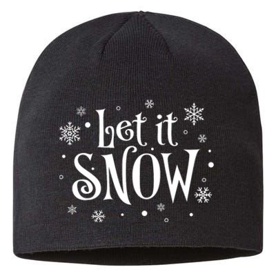 Let It Snow Christmas Snowflakes Sustainable Beanie