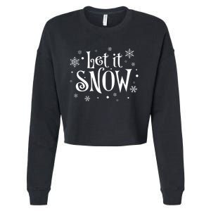 Let It Snow Christmas Snowflakes Cropped Pullover Crew