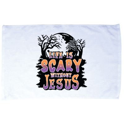 Life Is Scary Without Jesus Microfiber Hand Towel