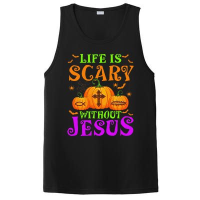 Life Is Scary Without Jesus Christian Halloween Gift PosiCharge Competitor Tank