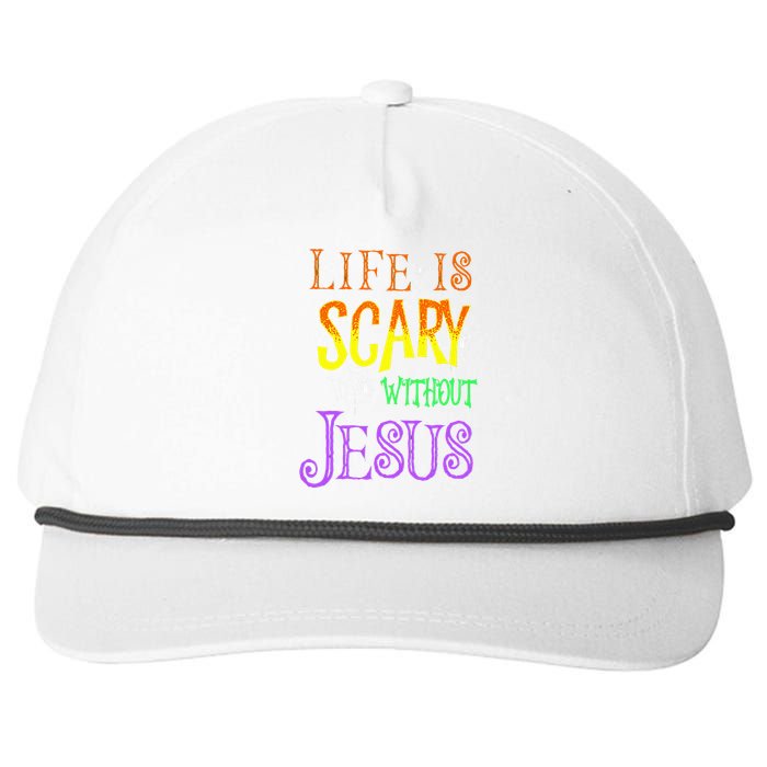 Life Is Scary Without Jesus Halloween Costume Snapback Five-Panel Rope Hat