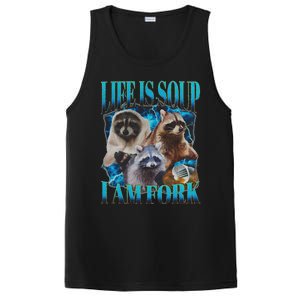 Life Is Soup I Am Fork Funny Raccoon Absurd Meme PosiCharge Competitor Tank