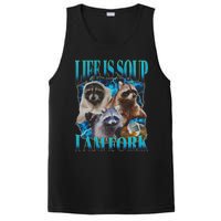 Life Is Soup I Am Fork Funny Raccoon Absurd Meme PosiCharge Competitor Tank